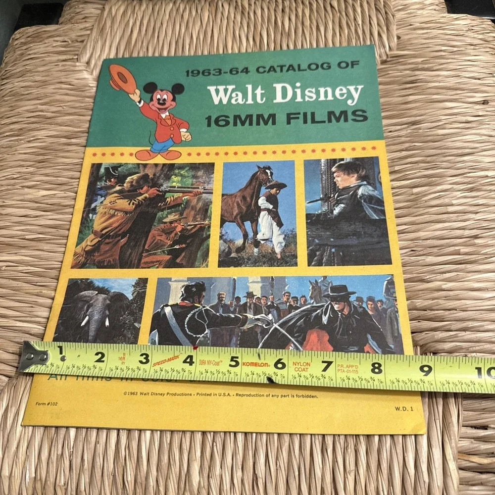 Vintage 1963-64 Walt Disney 16mm Films Catalog Mickey Mouse Reference Film Book